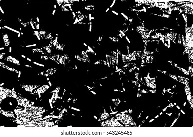 Background black and white abstract texture vector with  dark spots, nets and lines, drawing
