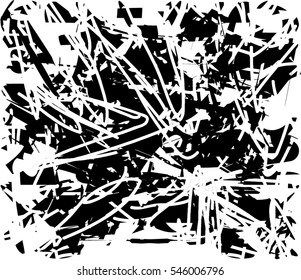 Background black and white abstract texture vector with  dark spots, nets and lines, drawing
