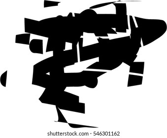 Background black and white abstract texture vector with  dark spots, nets, lines and drawing