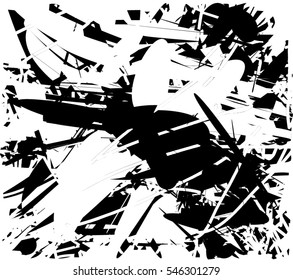 Background black and white abstract texture vector with  dark spots, nets, lines and drawing