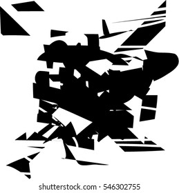 Background black and white abstract texture vector with  dark spots, nets, lines and drawing