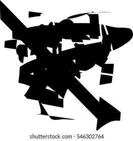 Background black and white abstract texture vector with  dark spots, nets, lines and drawing