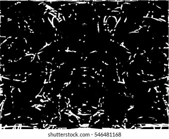 Background black and white abstract texture vector with  dark spots, nets, lines and drawing