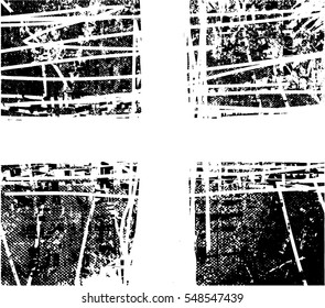 Background black and white abstract texture vector with  dark spots, nets, lines and drawing of white cross