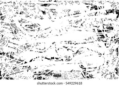 Background black and white abstract texture vector with  dark spots, nets, lines and drawing