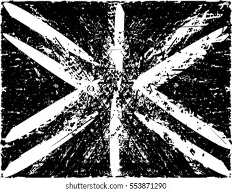 Background black and white abstract texture vector with  dark spots, nets, lines and drawing of butterfly like shape