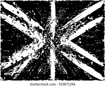 Background black and white abstract texture vector with  dark spots, nets, lines and drawing of butterfly like shape