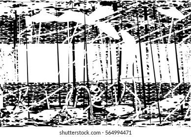 Background black and white abstract texture vector with  dark spots, nets, lines and drawing
