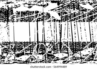 Background black and white abstract texture vector with  dark spots, nets, lines and drawing