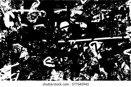 Background black and white abstract texture vector with  dark spots, nets, lines and drawing