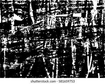 Background black and white abstract texture vector with  dark spots, nets, lines and drawing