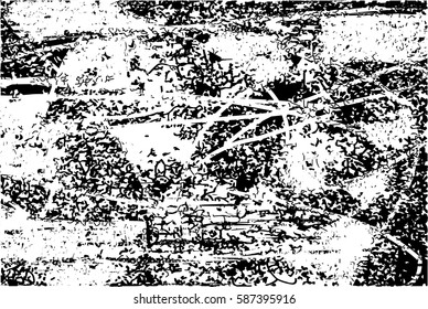 Background black and white abstract texture vector with  dark spots, pale nets, lines and drawing