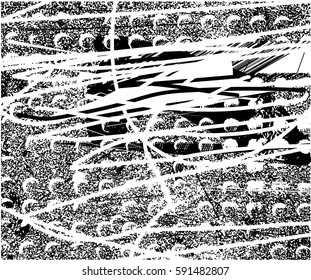 Background black and white abstract texture vector with  dark spots, nets, lines and drawing