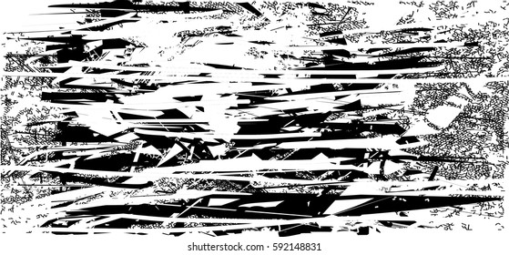 Background black and white abstract texture vector with  dark spots, nets, lines and drawing