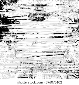 Background black and white abstract texture vector with  dark spots, nets, lines and drawing