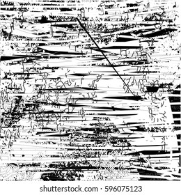 Background black and white abstract texture vector with  dark spots, nets, lines and drawing