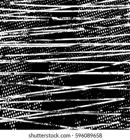 Background black and white abstract texture vector with  dark spots, nets, lines and drawing