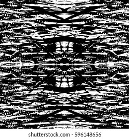 Background black and white abstract texture vector with  dark spots, nets, lines and drawing