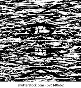 Background black and white abstract texture vector with  dark spots, nets, lines and drawing