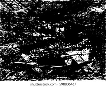 Background black and white abstract texture vector with  dark spots, nets, lines and drawing