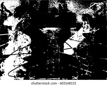 Background black and white abstract texture vector with  dark spots, nets, lines and drawing