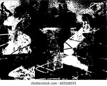 Background black and white abstract texture vector with  dark spots, nets, lines and drawing