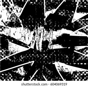 Background black and white abstract texture vector with  dark spots, nets, lines and drawing