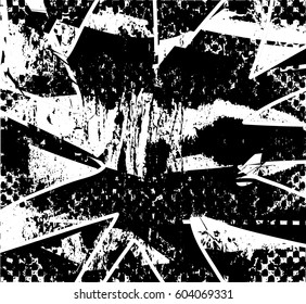 Background black and white abstract texture vector with  dark spots, nets, lines and drawing