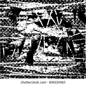 Background black and white abstract texture vector with  dark spots, nets, lines and drawing