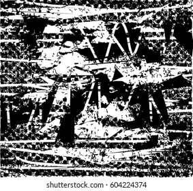 Background black and white abstract texture vector with  dark spots, nets, lines and drawing