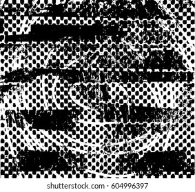 Background black and white abstract texture vector with  dark spots, nets, lines and drawing