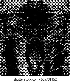 Background black and white abstract texture vector with  dark spots, nets, lines and drawing