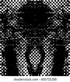Background black and white abstract texture vector with  dark spots, nets, lines and drawing