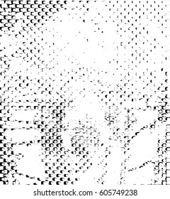 Background black and white abstract texture vector with  spots, nets, lines and drawing