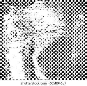 Background black and white abstract texture vector with  spots, nets, lines and drawing