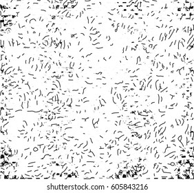 Background black and white abstract texture vector with  spots, nets, lines and drawing