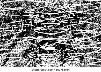 Background black and white abstract texture vector with  dark spots, nets, lines and drawing