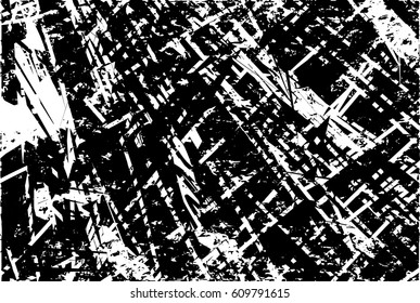 Background black and white abstract texture vector with  dark spots, nets, lines and drawing