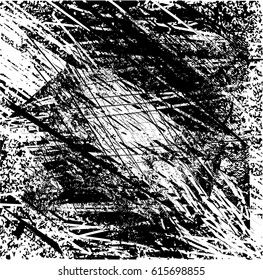Background black and white abstract texture vector with  dark spots,lines and drawing
