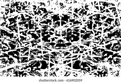 Background black and white abstract texture vector with  dark spots,lines and drawing