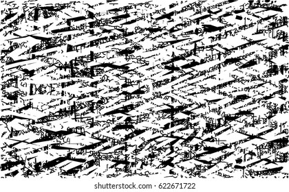 Background black and white abstract texture vector with  dark spots, nets, lines and scratches 