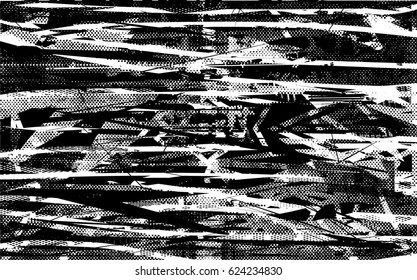 Background black and white abstract texture vector with  dark spots, nets, lines and scratches 