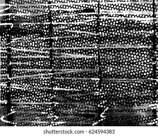 Background black and white abstract texture vector with  dark spots, nets, lines and scratches 