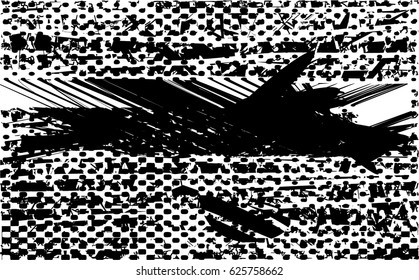 Background black and white abstract texture vector with  dark spots, nets, lines and scratches 