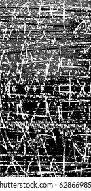 Background black and white abstract texture vector with  dark spots, nets, lines and scratches 
