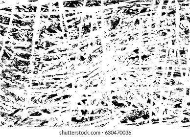 Background black and white abstract texture vector with  dark spots, nets, lines and scratches