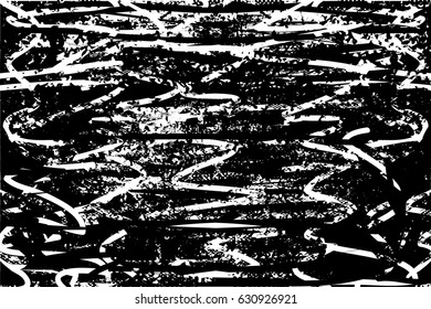 Background black and white abstract texture vector with  dark spots, nets, lines and scratches