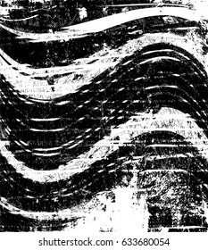 Background black and white abstract texture vector with  dark spots, nets, lines and scratches