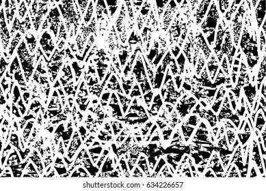 Background black and white abstract texture vector with  dark spots, nets, lines and scratches