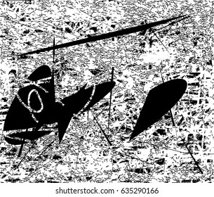 Background black and white abstract texture vector with  dark spots, nets, lines and scratches